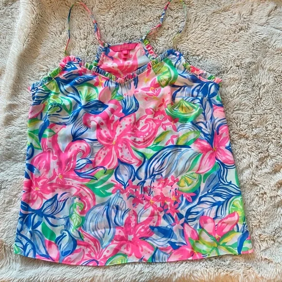 Lilly Pulitzer Multi colored Womens Medium Racerback Tank Spaghetti Straps - Picture 3 of 5